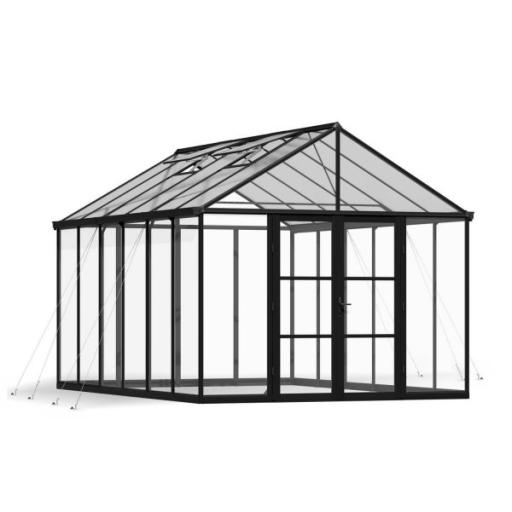 Aria 10ft x 15ft Polycarbonate Greenhouse - Black Frame