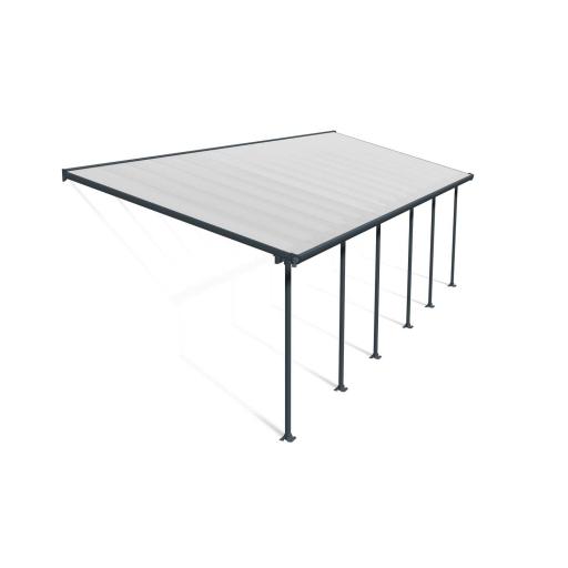 Feria Patio Cover 3m x 9.2m - Grey Aluminium Frame & Clear Polycarbonate