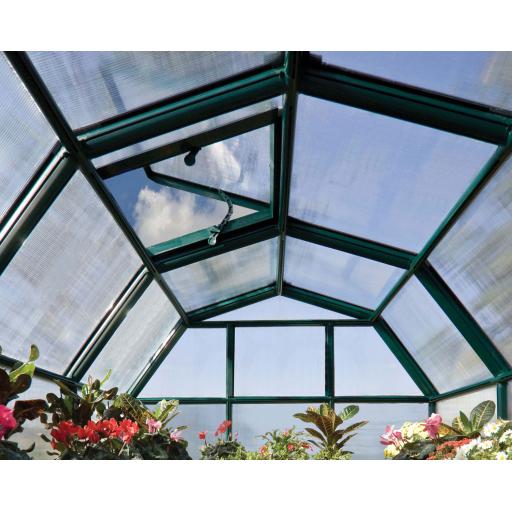 Hobby Gardener 8ft x 8ft Polycarbonate Greenhouse - Green Frame