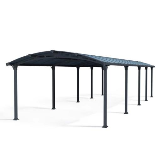 Arcadia 12ft x 35ft Carport - Grey Aluminium