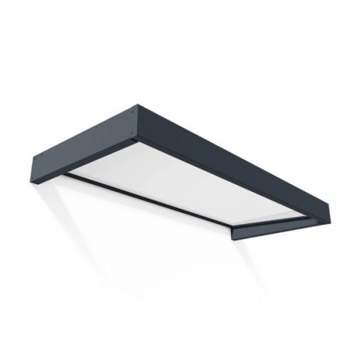 Sophia 2m x 0.9m Door Canopy - Grey Aluminium Frame