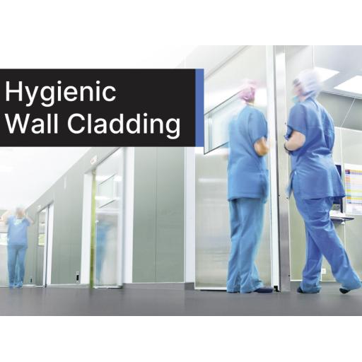 a picture of hygienic wall cladding in a hospital corridor