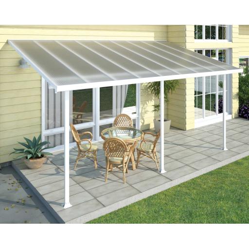 Feria Patio Cover 3m x 5.5m - Grey Aluminium Frame & Clear Polycarbonate