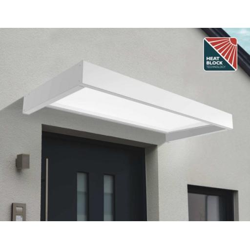 Sophia 2m x 0.9m Door Canopy - Grey Aluminium Frame