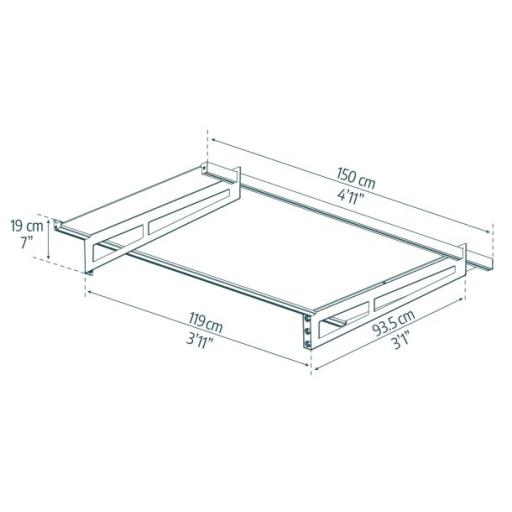 Bremen 1.5m x 0.9m Door Canopy - Grey Aluminium Frame