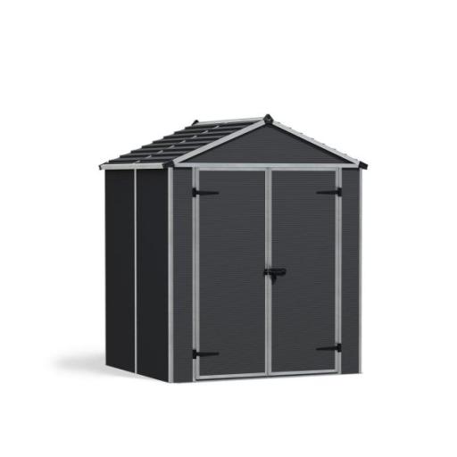 Rubicon 6ft x 5ft Garden Shed With Floor - Dark Grey Polycarbonate Panels