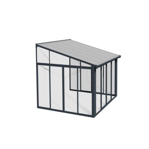 Sanremo 3m x 3m Lean to Conservatory - Aluminium White Frames