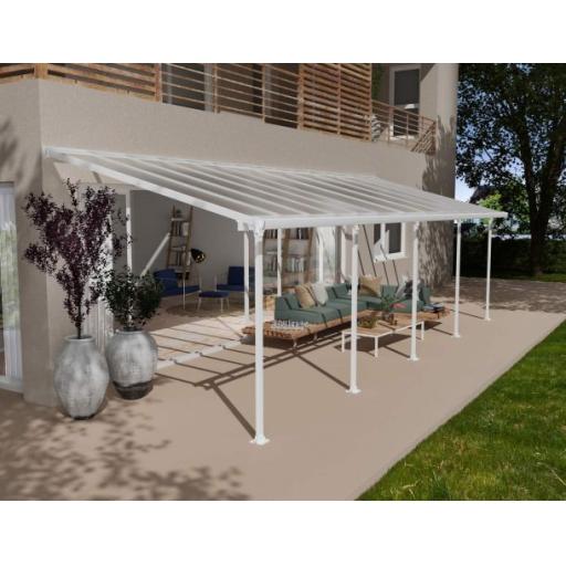 Feria Patio Cover 3m x 9.2m - Grey Aluminium Frame & Clear Polycarbonate