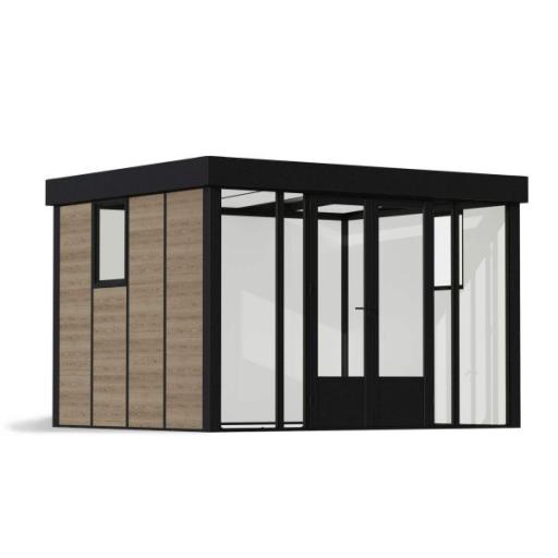 Copenhagen 3m x 3.50m Garden Office - Black Structure & Clear Glazing