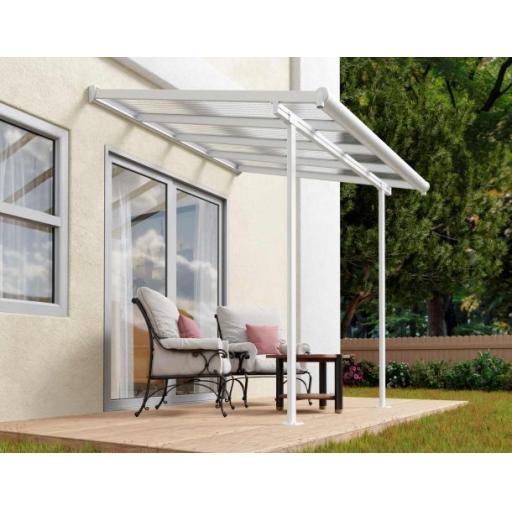 Sierra Patio Cover 2.2m x 2.3m - Grey Aluminium Frame & Clear Polycarbonate