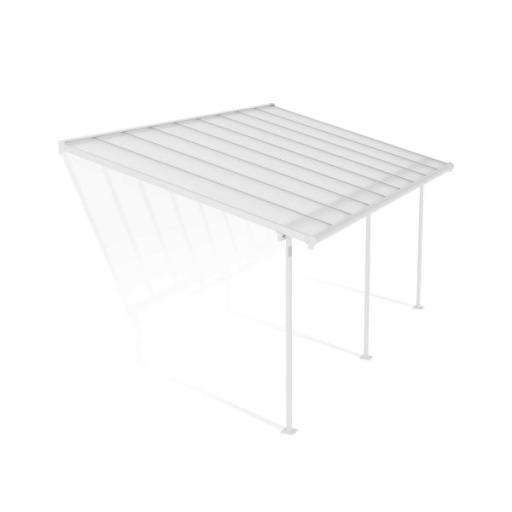 Sierra Patio Cover 3m x 5.55m - White Aluminium Frame & Clear Polycarbonate