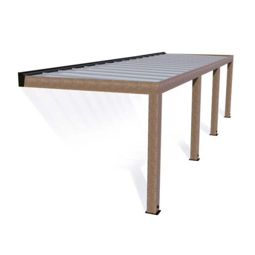 Helsinki Cedar Wood Patio Cover 3X10m Solar Control Panels