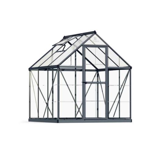 Hybrid 6ft x 6ft Polycarbonate Greenhouse Kit - Grey Structure
