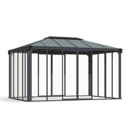 Ledro 3m x 4.3m Enclosed Gazebo Kit - Grey Structure & Hybrid Panels
