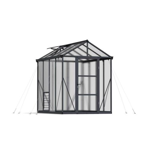 Glory 6ft x 8ft Polycarbonate Greenhouse - Grey Frame