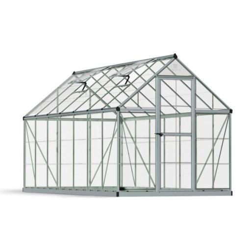 Harmony 6ft x 14ft Polycarbonate Greenhouse - Silver Frame