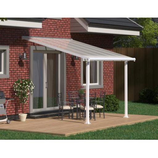 Olympia Patio Cover 3m x 3m - Grey Aluminium Frame & Clear Polycarbonate