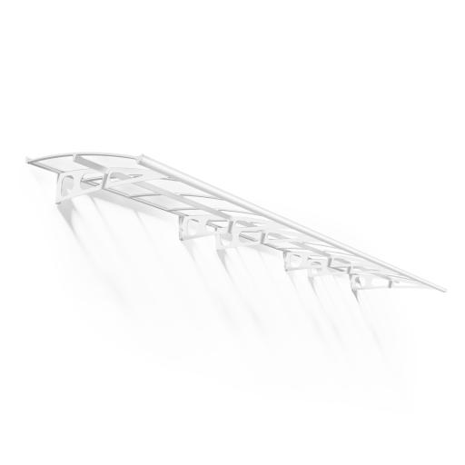 Bordeaux 7m x 1.4m Door Canopy - White Aluminium Frame & Clear Polycarbonate