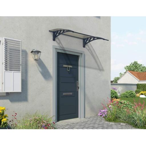 Neo 1.2m x 0.75m Door Canopy - Grey Aluminium Frame