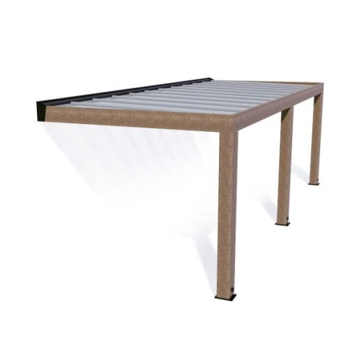 Helsinki Cedar Wood Patio Cover 3 x 7.3m Solar Control Panels