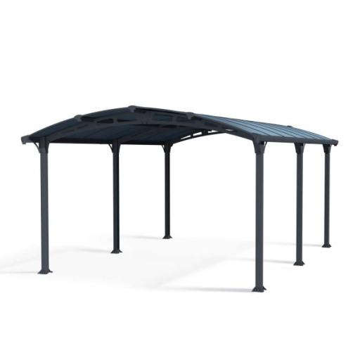 Arcadia 12' x 17' Carport - Grey Aluminium & Polycarbonate Roof Panels