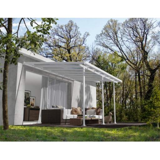 Feria Patio Cover 3m x 4.3m - Grey Aluminium Frame & Clear Polycarbonate