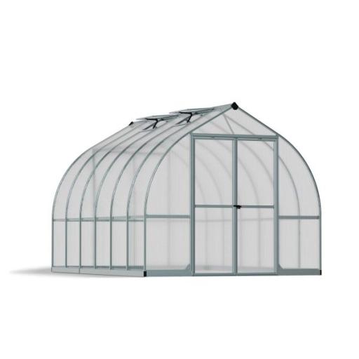 Bella 8ft x 12ft Polycarbonate Greenhouse - Silver Frame