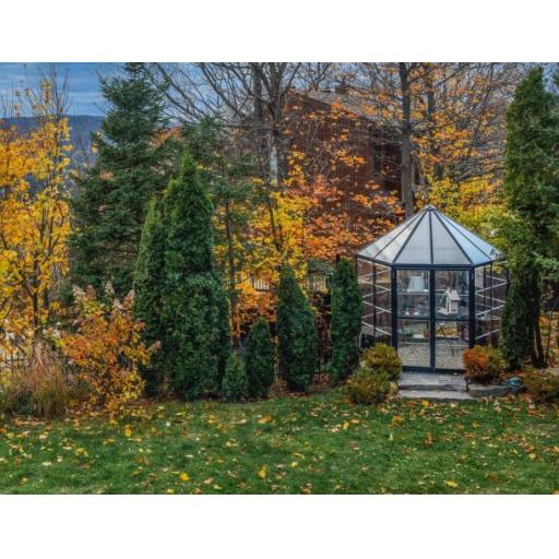 Oasis 8ft (41.8 sq. ft.) Hexagonal Greenhouse - Grey Frame