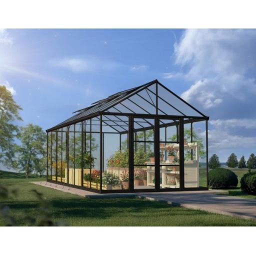 Aria 10ft x 20ft Polycarbonate Greenhouse - Black Frame