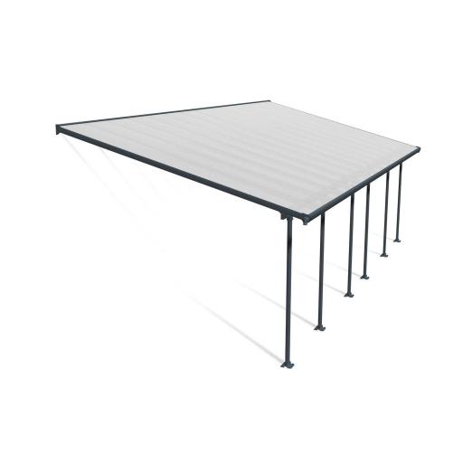 Feria Patio Cover 4m x 8.5m - Grey Aluminium Frame & Clear Polycarbonate