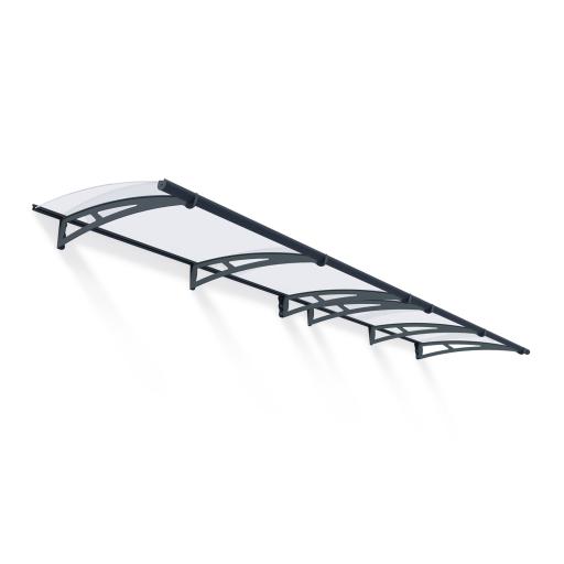 Aquila 4m x 0.9m Door Canopy - Grey Aluminium Frame