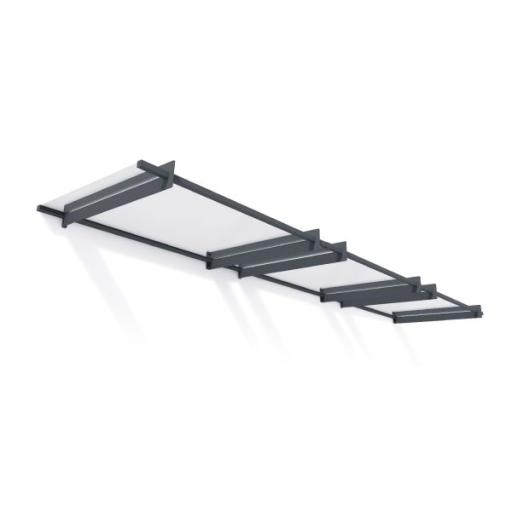 Nancy 4.7m x 0.9m Door Canopy - Grey Aluminium Frame