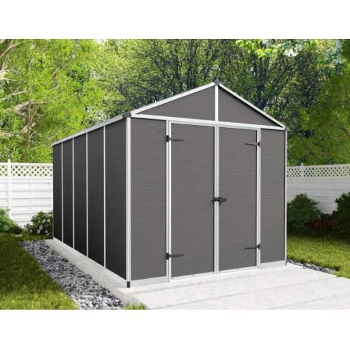 Rubicon 8ft x 12ft Shed With Floor - Dark Grey Panels