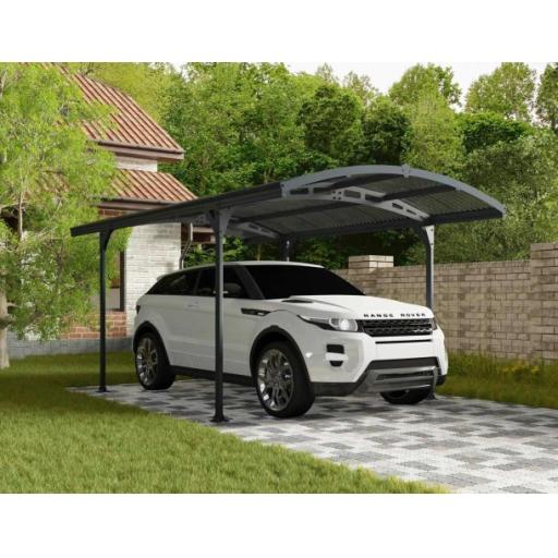 Atlas 10ft x 16ft Carport - Grey Aluminium
