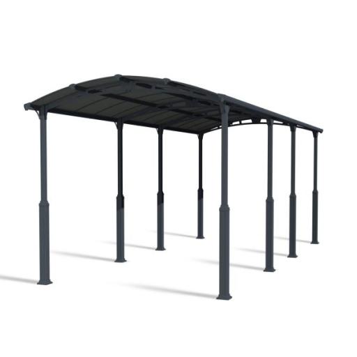 Alpine 12' x 28' Extra High Carport - Grey Aluminium & Twin-wall Polycarbonate Roof Panels