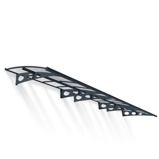 Herald 6.7m x 1.4m Door Canopy - Grey Aluminium Frame