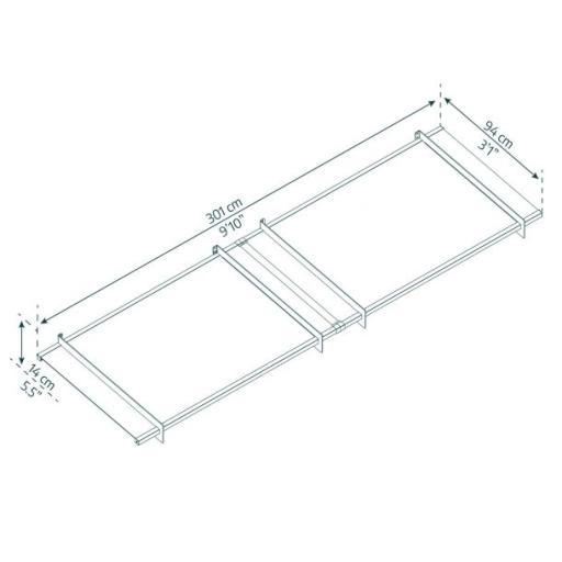 Nancy 3m x 0.9m Door Canopy - Grey Aluminium Frame & Clear Polycarbonate