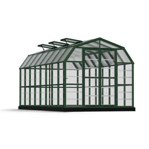 Grand Gardener 8ft x 16ft Polycarbonate Greenhouse - Green Frame