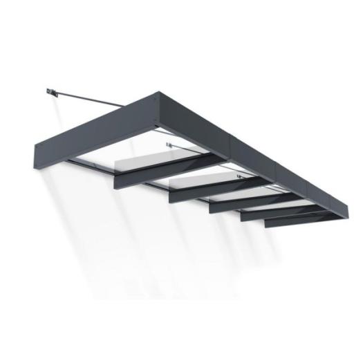 Sophia XL 4.71m x 1.4m Door Canopy - Grey Aluminium Frame