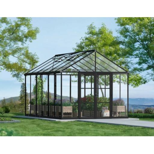Aria 10ft x 15ft Polycarbonate Greenhouse - Black Frame