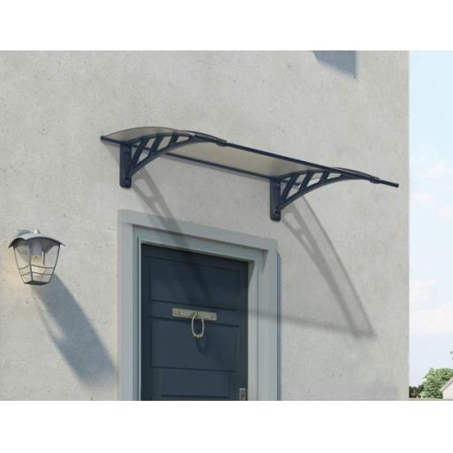 Neo 1.2m x 0.75m Door Canopy - Grey Aluminium Frame