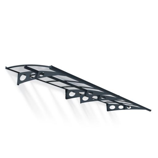 Herald 4.5m x 1.4m Door Canopy - Grey Aluminium Frame