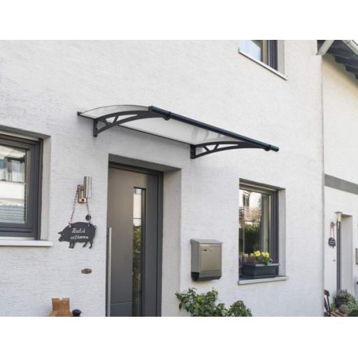Altair 1.5m x 0.9m Door Canopy - Grey Aluminium Frame