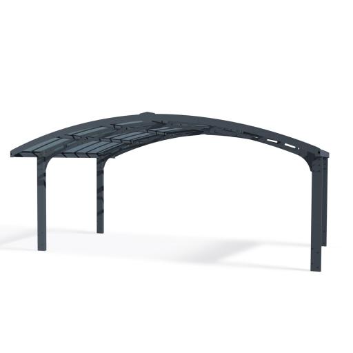Arizona Double 16' x 19' Carport Kit - Grey Structure & Solid Panels