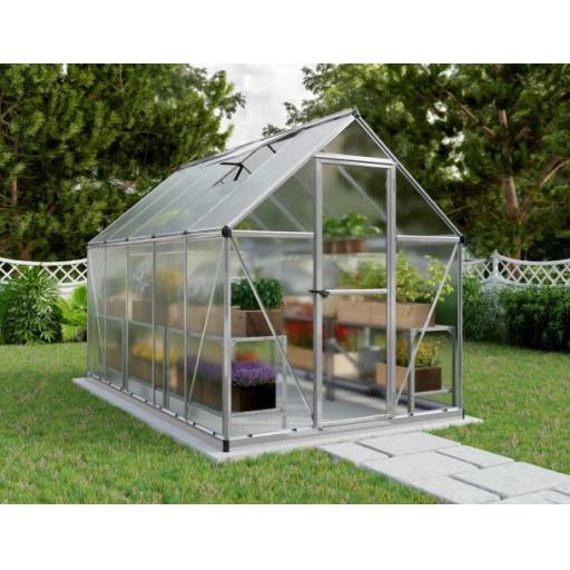Mythos 6ft x 10ft Polycarbonate Greenhouse - Green Frame