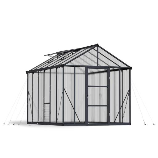 Glory 8ft x 12ft Polycarbonate Greenhouse - Grey Frame