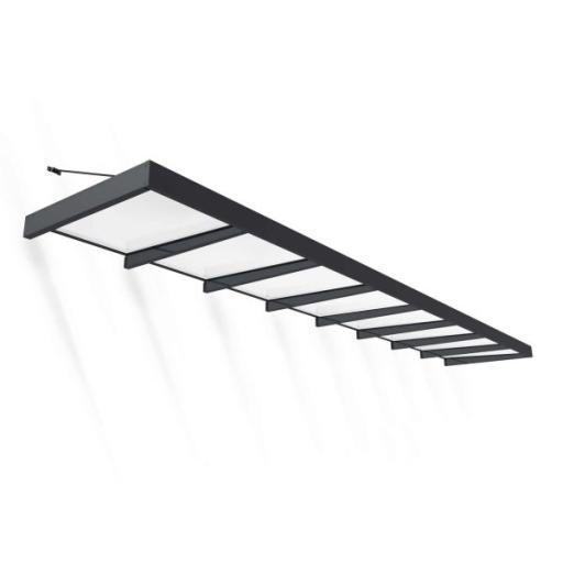 Sophia XL 7.50m x 1.4m Door Canopy - Grey Aluminium Frame