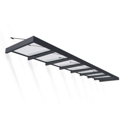 Sophia XL 7.50m x 1.4m Door Canopy - Grey Aluminium Frame