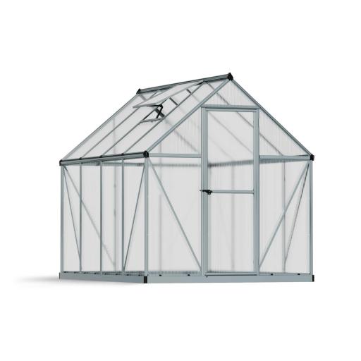 Mythos 6ft x 8ft Polycarbonate Greenhouse - Silver Frame