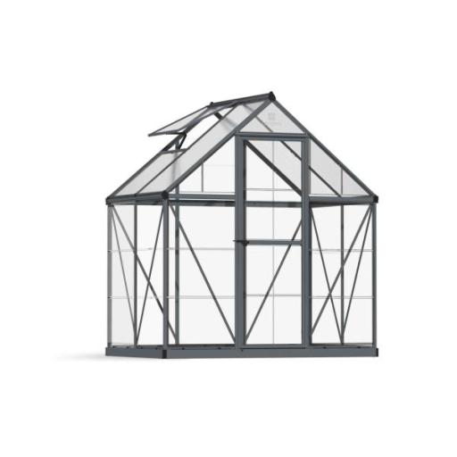 Hybrid 6ft x 4ft Polycarbonate Greenhouse - Grey Frame